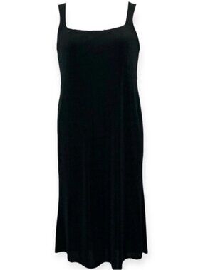 Black Square-Neck Maxi Dress - Elegant Women's Slip Dress